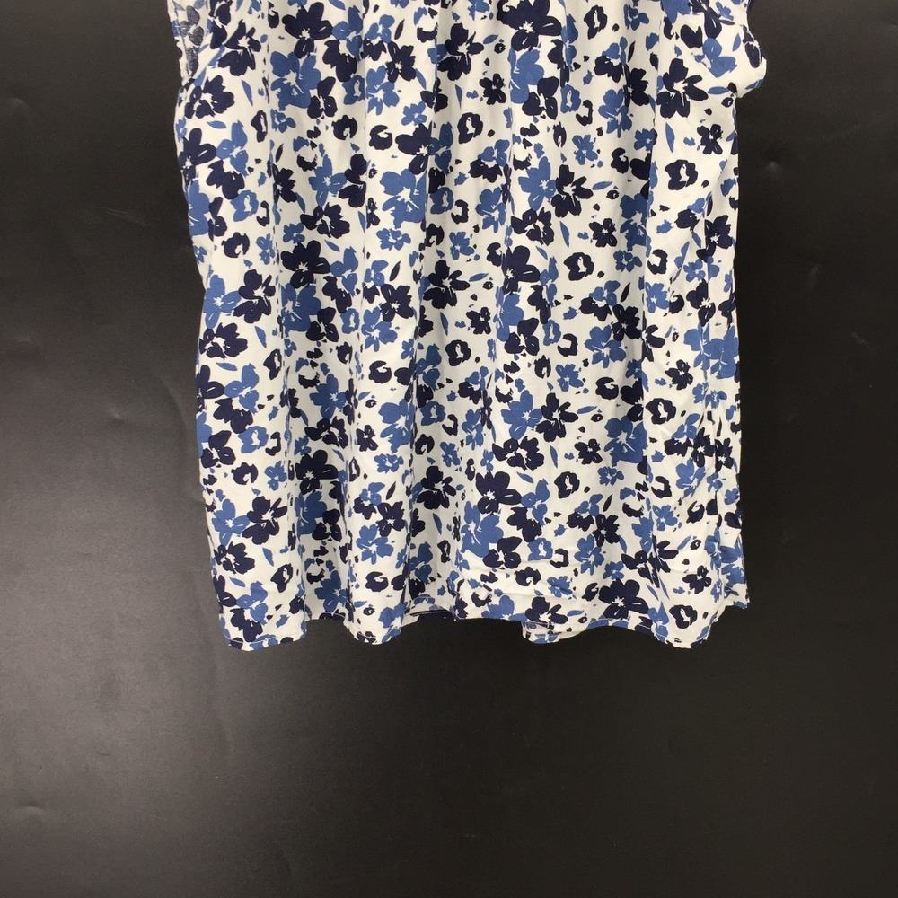 GAP black & blue floral prink tie front popover top preppy classic coastal M - Picture 13 of 14